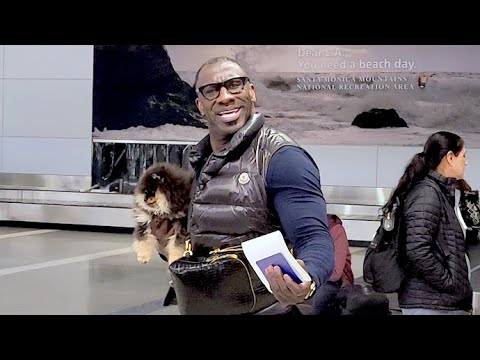 Shannon Sharpe caught purchasing new dog at airport