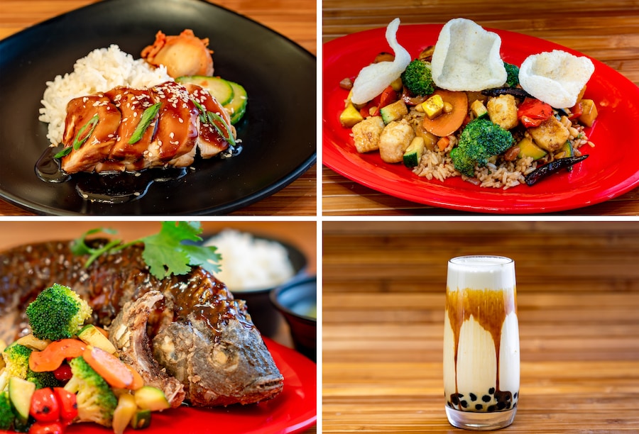 Collage of food items from Paradise Garden Grill