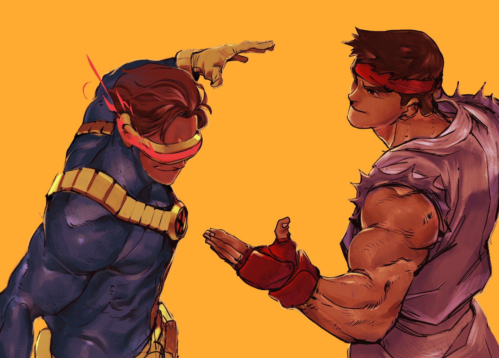 Ryu and Cyclops about to share the manliest handshake of all ...