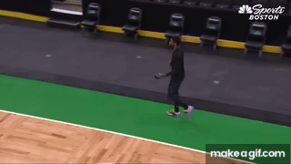 Kyrie Irving with what looks like a sage burning pregame ritual in Boston  on Make a GIF