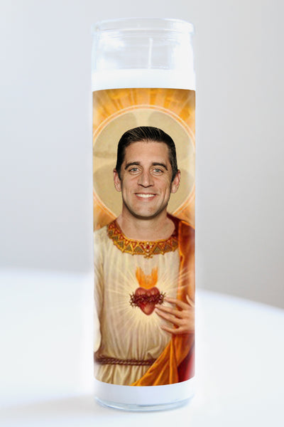 Image result for aaron rodgers jesus candle