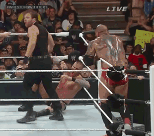 Ambrose+push+Batista.gif