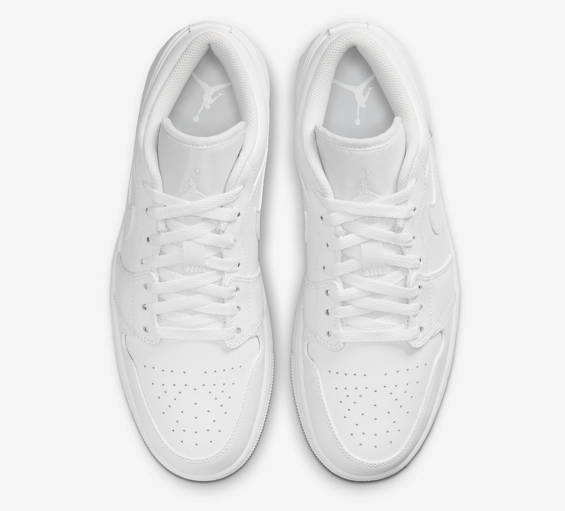 Air Jordan 1 Low Triple White 553558-136 Release Date