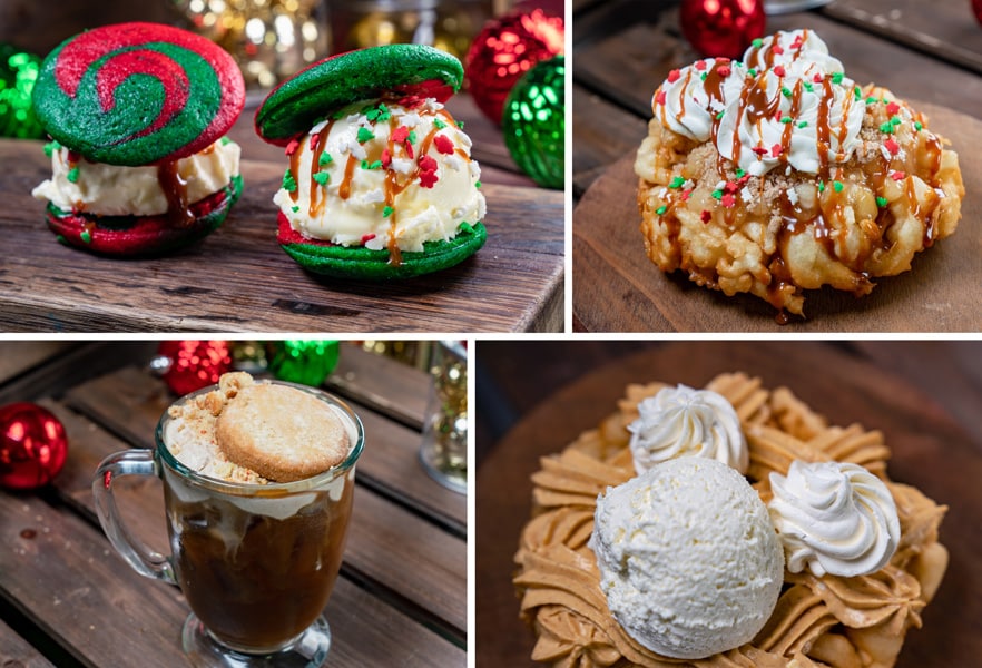 Collage of Frontierland Offerings for Holidays 2019 at Disneyland Park