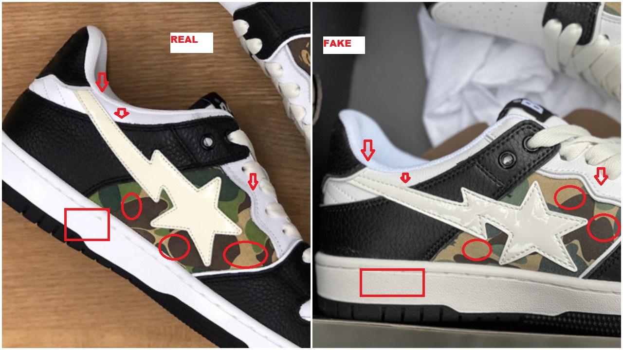 Fake Bape Sk8 Sta White Camo Black