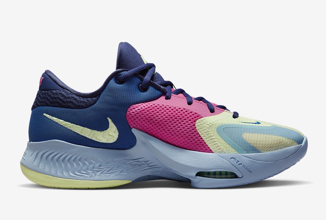 Nike Zoom Freak 4 Unbelievable Dark Marina Blue Barely Volt Pink Gaze DO9680-400 Release Date