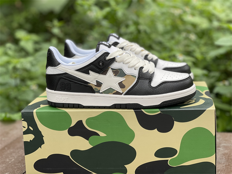 Fake Bape Sk8 Sta White Camo Black