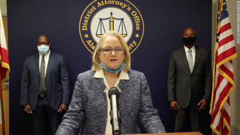 Alameda County District Attorney Nancy O'Malley announces the charge on Wednesday.