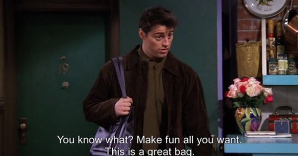 Image result for joey tribbiani man purse