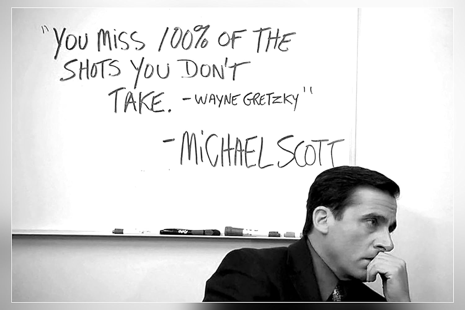 Amazon.com: Michael Scott's Motivational Quote.You Miss 100% of the Shots…  Poster Print 12X18 inch (Rolled): Posters & Prints