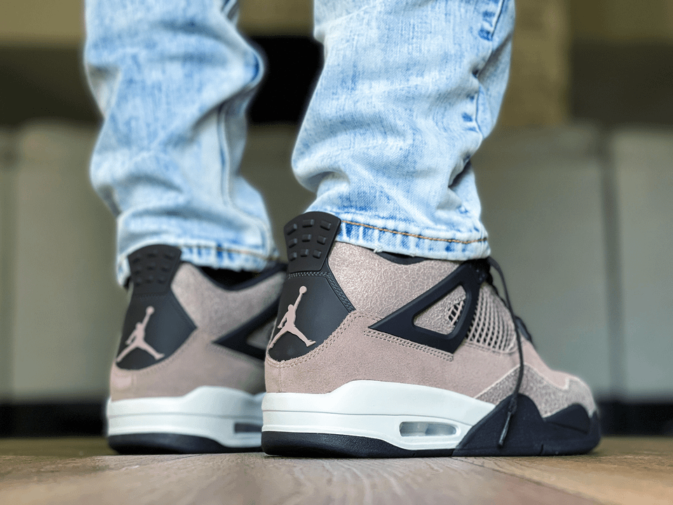 r/Sneakers - Air Jordan Retro 4 'Taupe Haze' On Feet w/ Blue + Black Jeans & Other Model Comparison