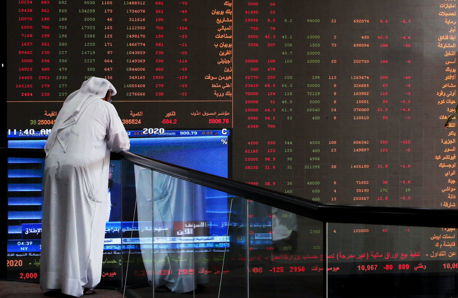A Kuwaiti stock exchange in Kuwait City. Trading was halted on Sunday after prices on a major index tumbled 10 percent.