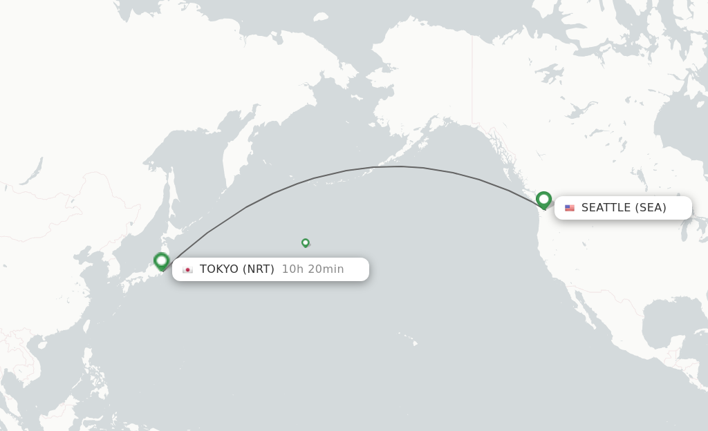 Direct (non-stop) flights from Seattle to Tokyo - schedules -  FlightsFrom.com
